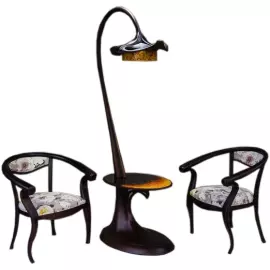 Гарнитур универсальный с янтарной инкрустацией "Тет-а-тет"